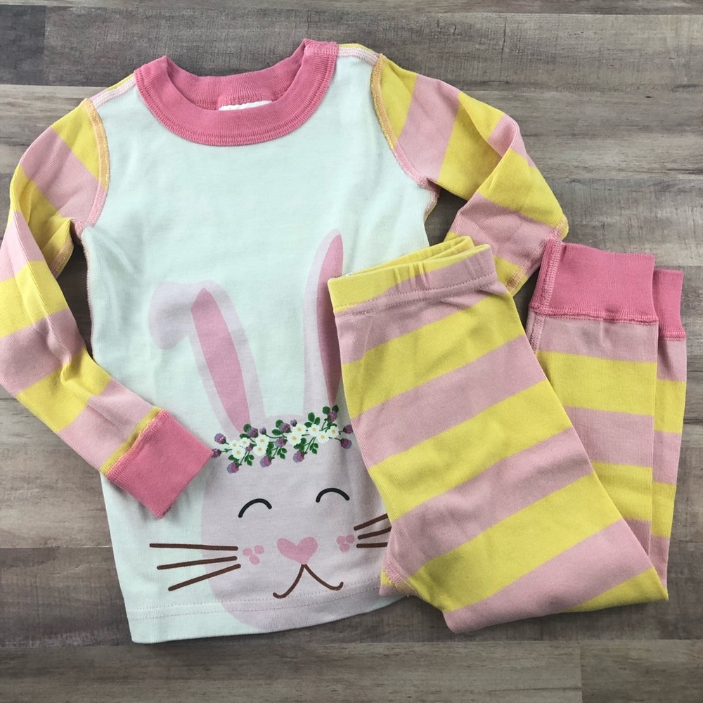 Size 90 US 3 HANNA ANDERSSON Bunny Spring and Easter Pajamas